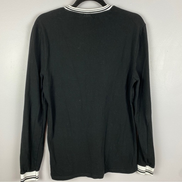 Asos Design Muscle Fit Long Sleeve T-shirt Contrast Tipping Large Black - Picture 11 of 11